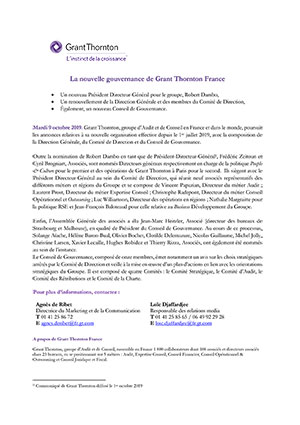 La nouvelle gouvernance de Grant Thornton France