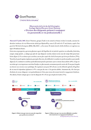 Étude Opinion Way Grant Thornton Équilibre de vie dirigeants