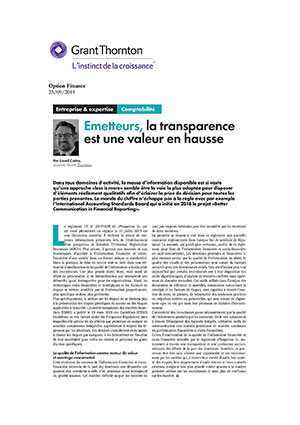 Option Finance tranparence emetteurs LC