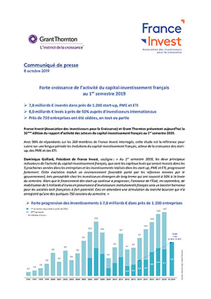 Capital-investissement : forte activité au dernier semestre