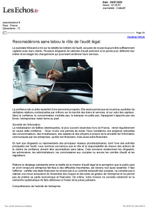 Reconsidérons sans tabou le rôle de l'audit légal