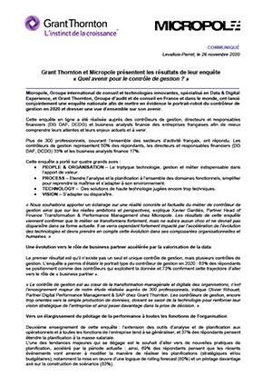 Quel avenir pour le contrôle de gestion ? 