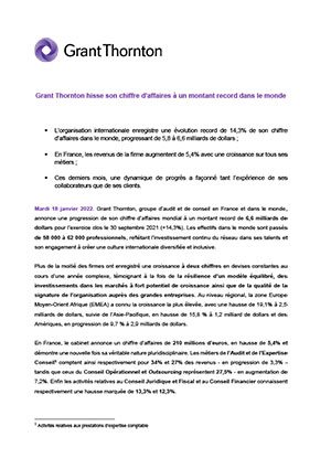 Grant Thornton hisse son chiffre d’affaires à un montant record