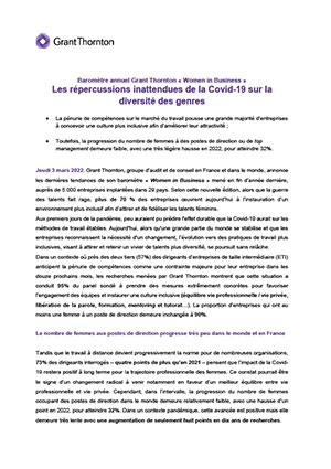 Baromètre annuel Grant Thornton « Women in Business »