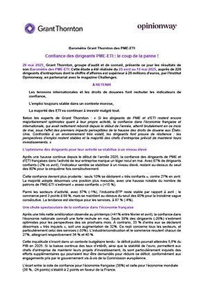 Baromètre de la confiance des dirigeants d’ETI