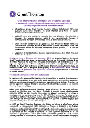 Une étape stratégique pour Grant Thornton en France