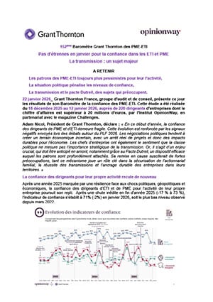 Pas d’étrennes pour la confiance dans les ETI et PME