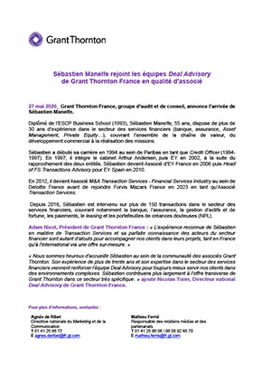 Sébastien Manelfe, nouvel associé