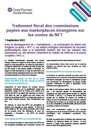 Les NFT à l’épreuve des conventions fiscales internationales