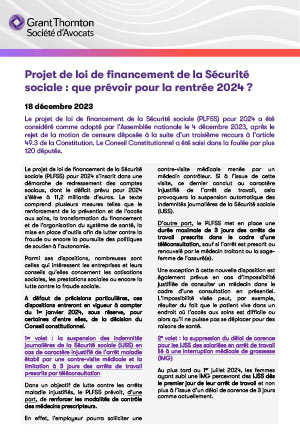 Projet de loi de financement de la Sécurité sociale  