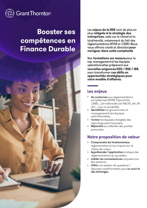 Boostez vos compétences en Finance Durable
