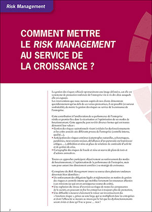 Grant Thornton France RISK MANAGEMENT AU SERVICE DE LA CROISSANCE